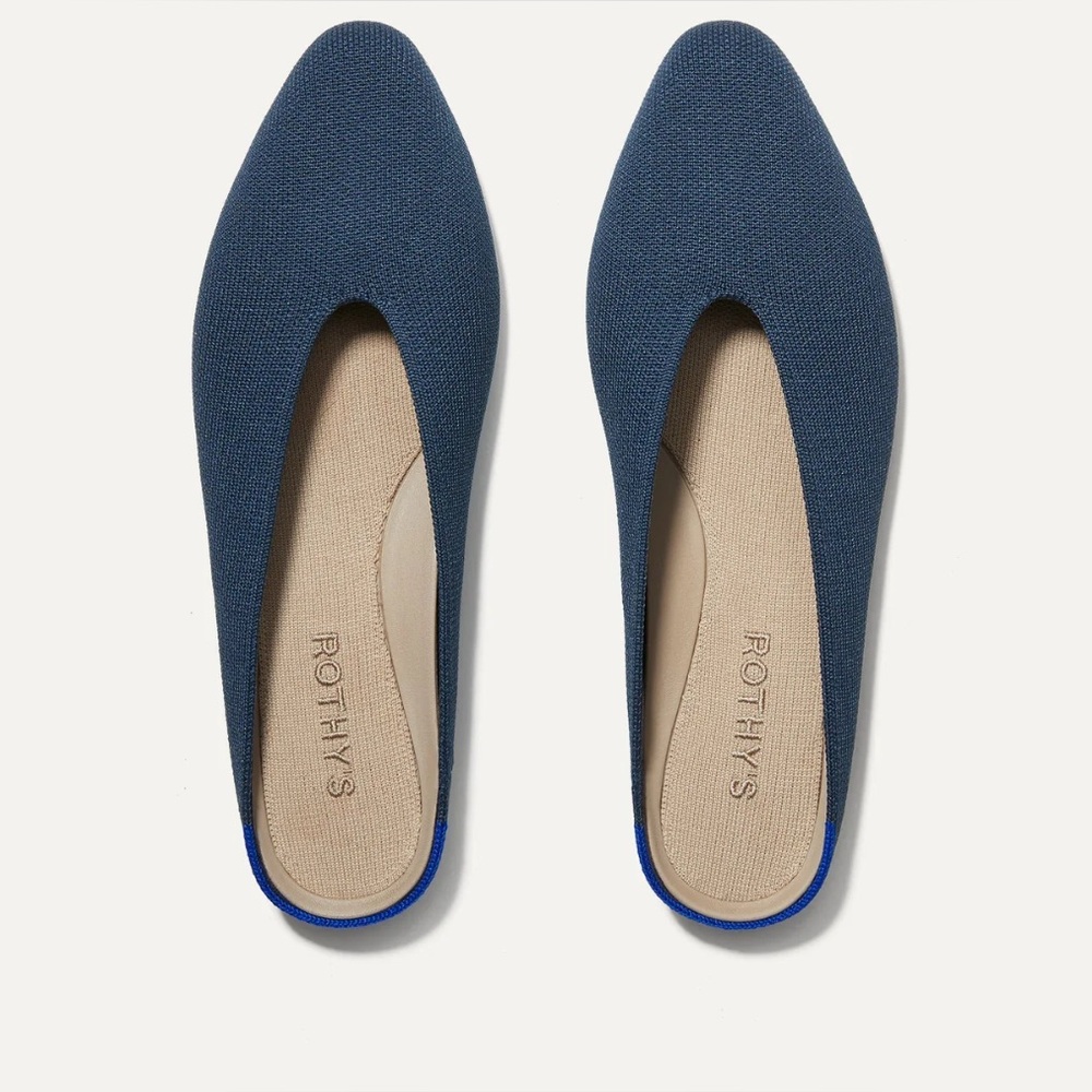 Rothy's The Almond Denim in Navy Blue Women's Flats Sz 7 1/2